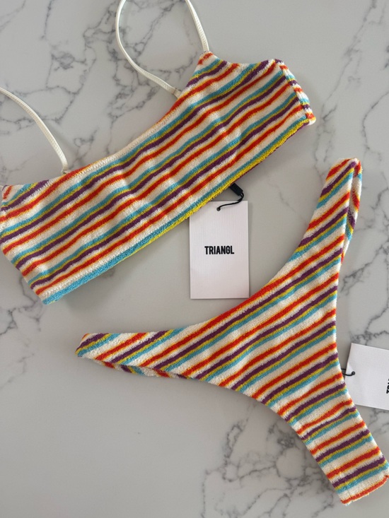 triangl swimwear Other - Triangl Mica Terry Towelling Crop Bikini SET - Bonn Rainbow Stripe - Size Small